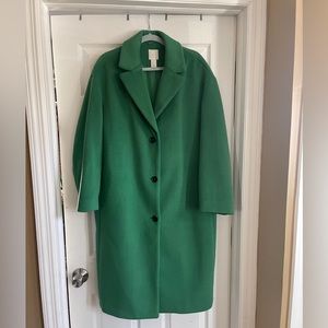 H&M oversized green coat size large brand new , never worn